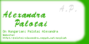 alexandra palotai business card